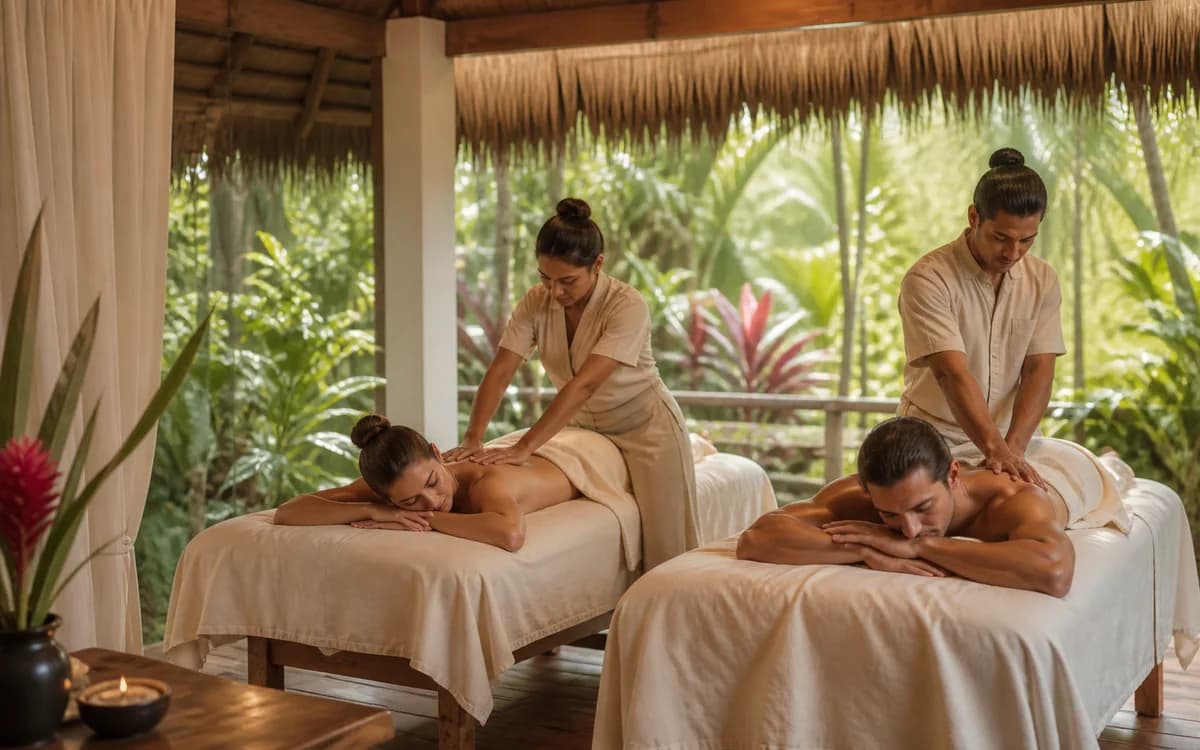 Editorial representation of Couples Massage Experience in Santa Teresa, Costa Rica.