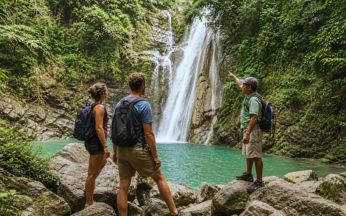 Editorial representation of Montezuma Waterfall Tour in Santa Teresa, Costa Rica.