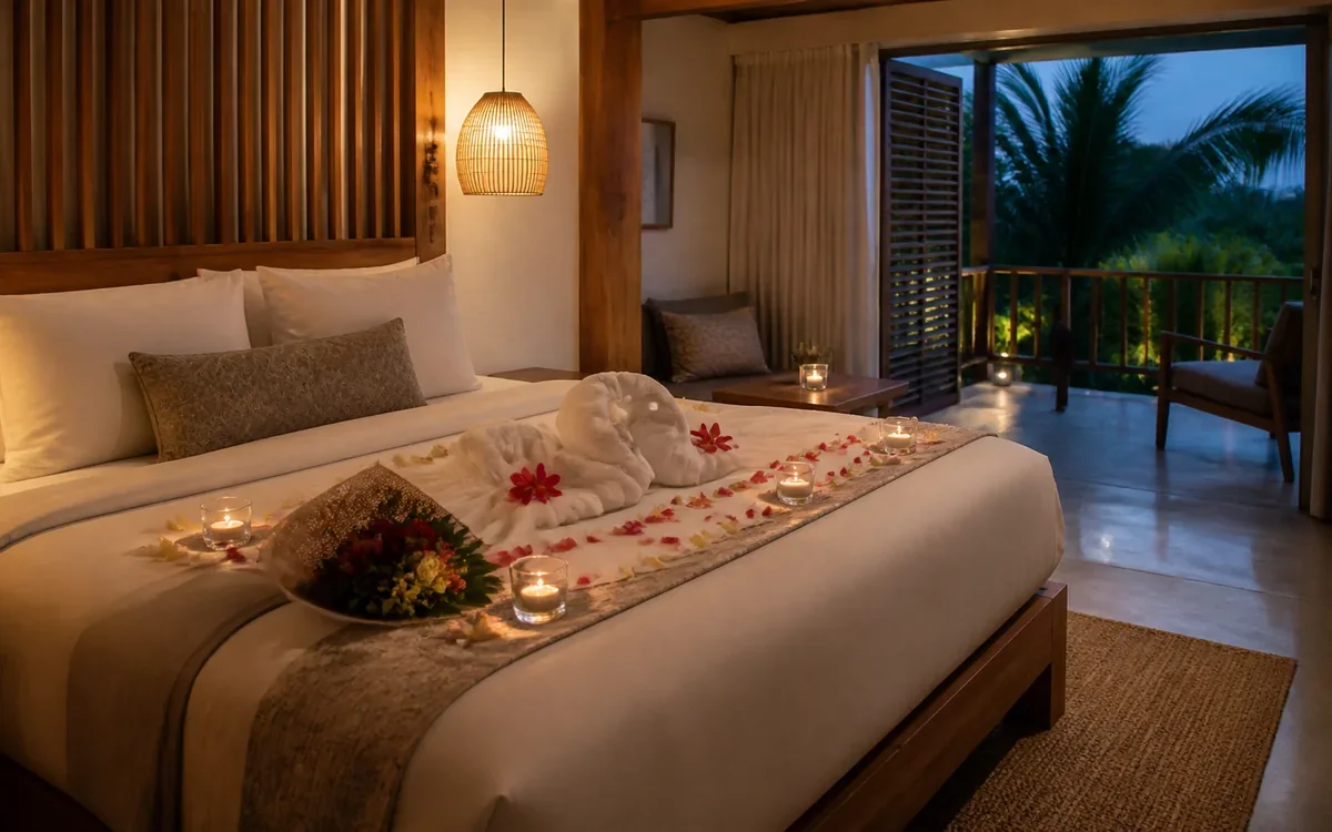 Editorial representation of Romantic Setup - Room / Villa Decoration in Santa Teresa, Costa Rica.