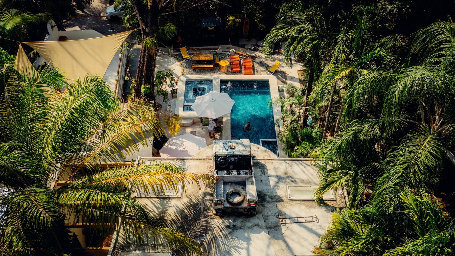 Blue water and dense tropical green at Dreamcatcher