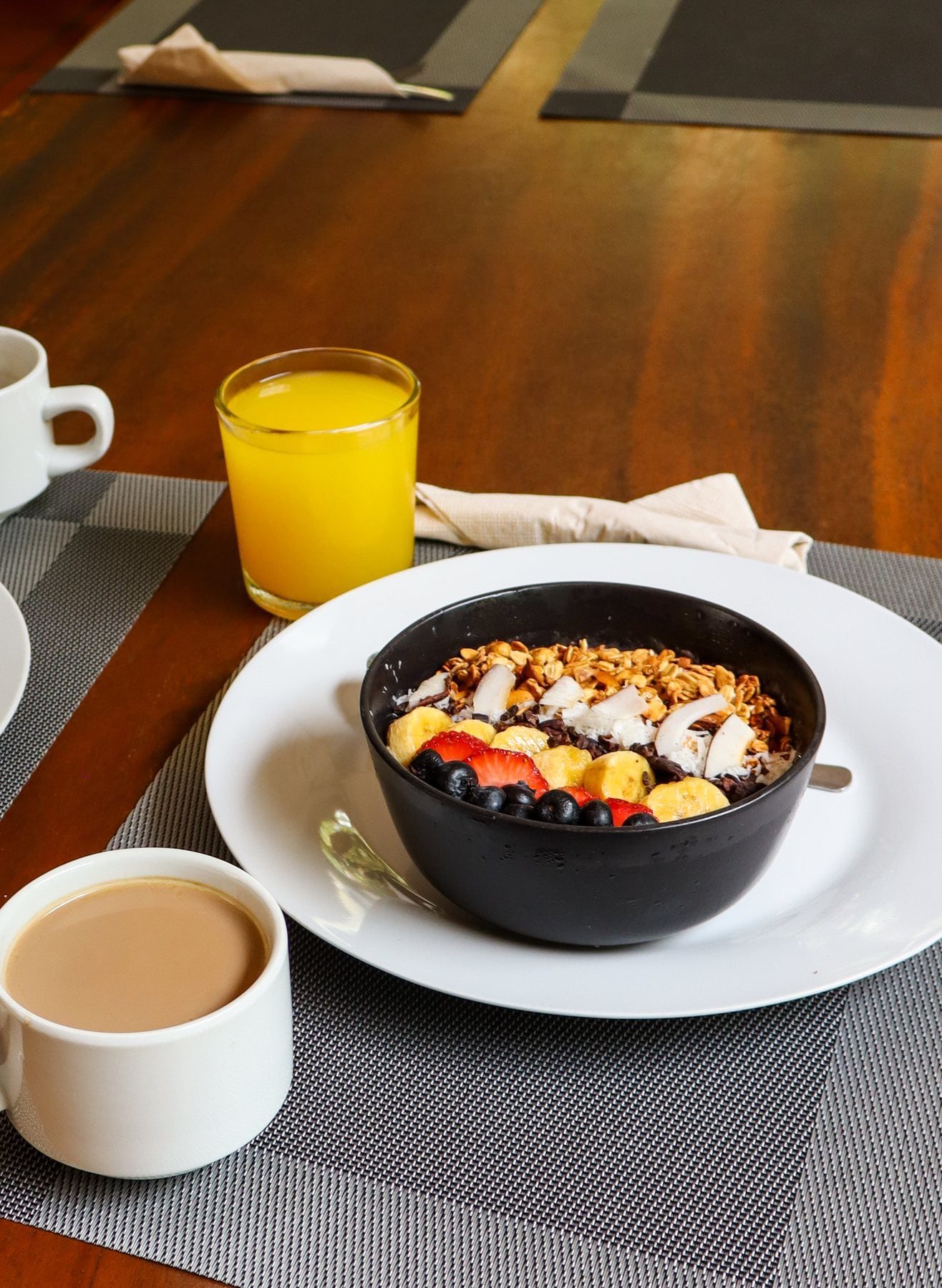 Fruit, coffee and a tropical breakfast at Dreamcatcher