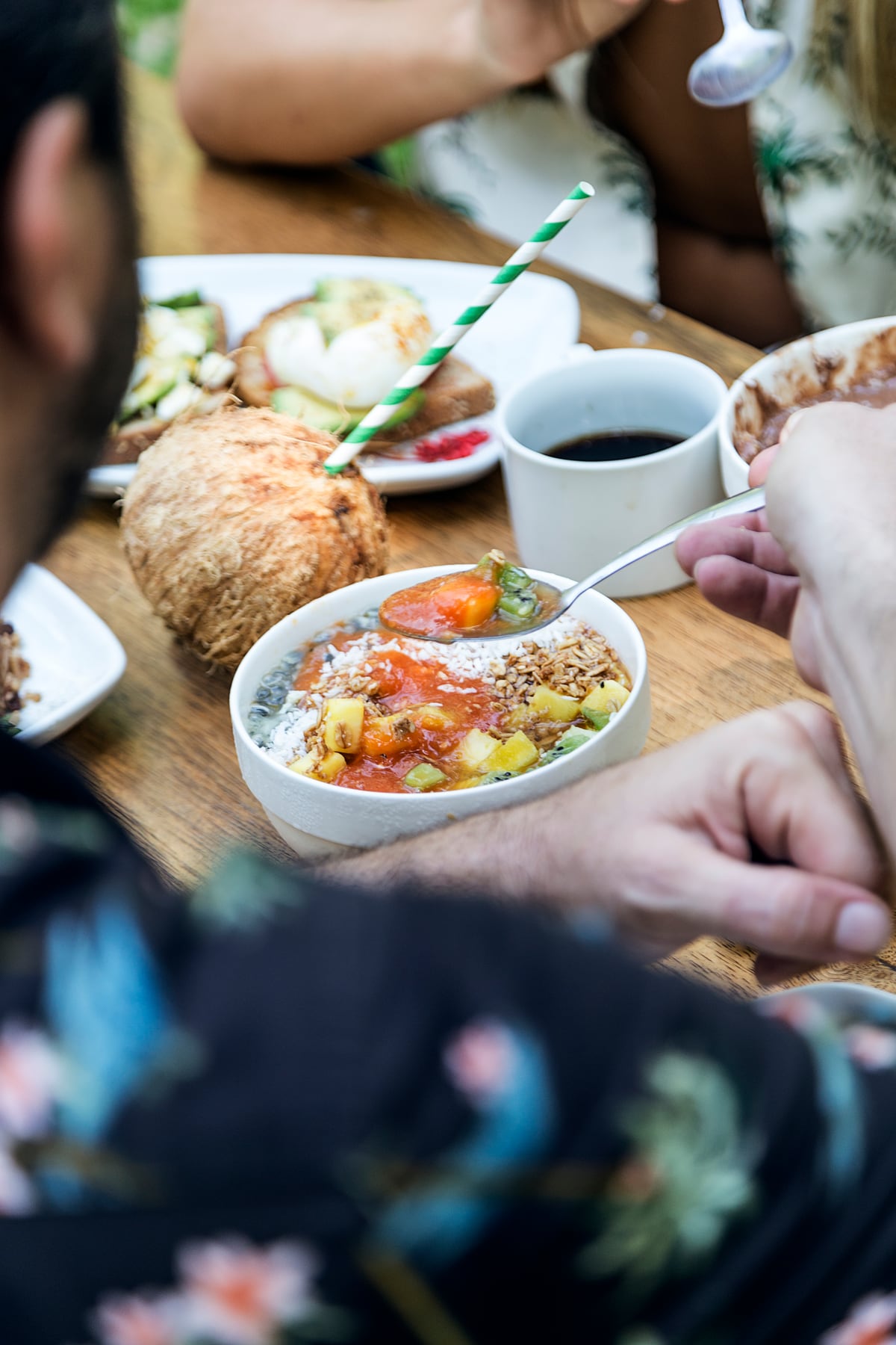 Breakfast shared in the Dreamcatcher garden